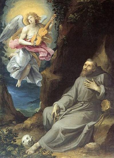 GIuseppe Cesari Called Cavaliere arpino St Francis Consoled by an Angel Norge oil painting art